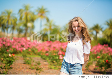 Young girl on a tropical resort 11491759