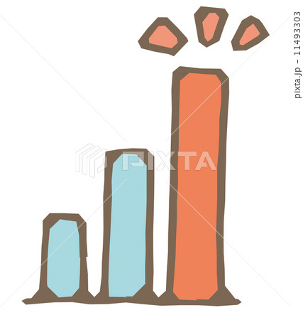 棒グラフ 成績 成長 右肩上がりのイラスト素材