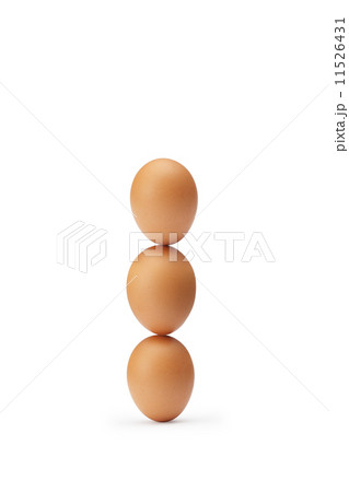 Sort eggs stacked vertically isolated on white background Sort eggs stacked vertically isolated on white background 11526431