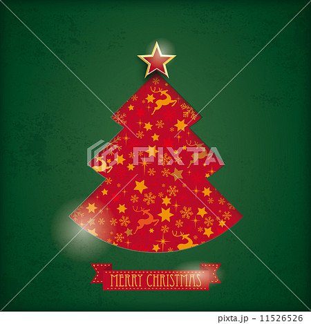 Red Christmas Tree Hole Snow Stars Rentier 11526526