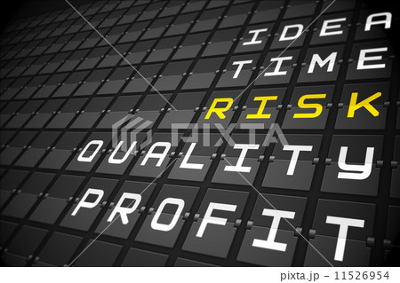 Risk buzzwords on black mechanical board 11526954