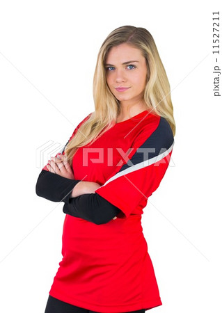 Pretty football fan in red 11527211
