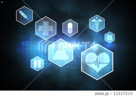 Medical icons in hexagons interface menu 11527215