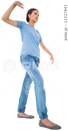 Powerless brunette in jeans and tshirt 11527841