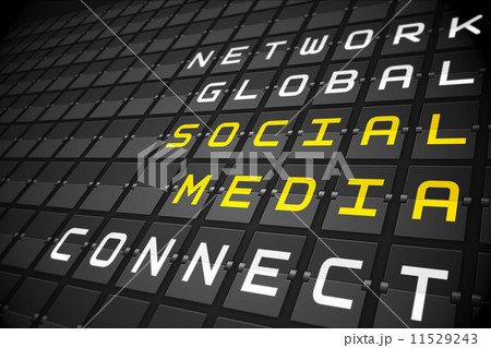 Social media buzzwords on black mechanical board 11529243