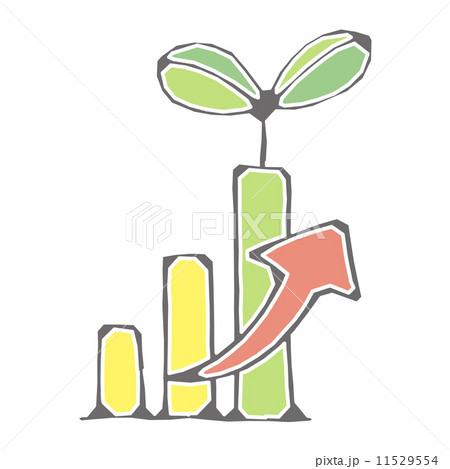 棒グラフ 右肩上がり 成長のイラスト素材