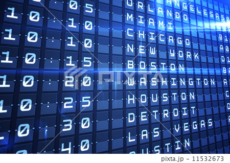 Blue departures board for major usa cities 11532673