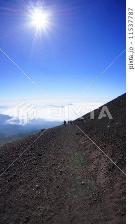 富士山頂からの下山道 富士山頂からの下山道 11537787