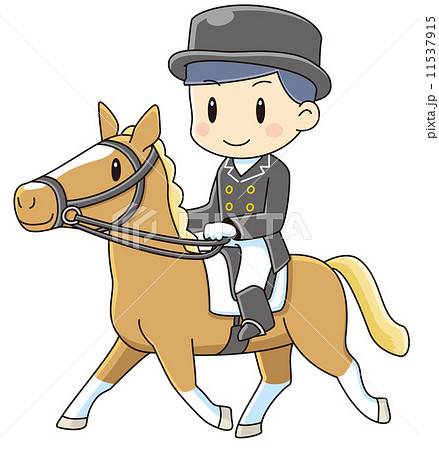 乗馬をする男性のイラスト素材