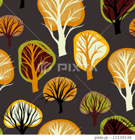 Seamless pattern with decorative trees 11539136