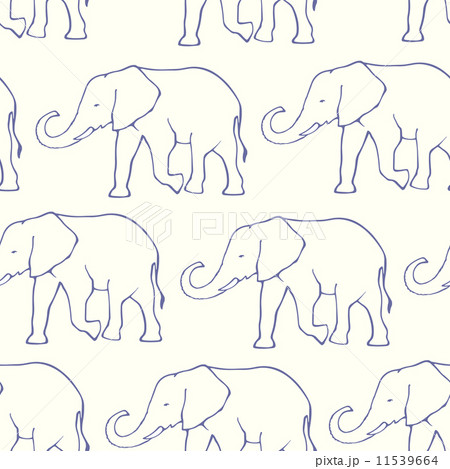 Seamless pattern with hand drawn silhouette elephants 11539664