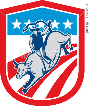 American Rodeo Cowboy Bull Riding Shield Retro American Rodeo Cowboy Bull Riding Shield Retro 11540521