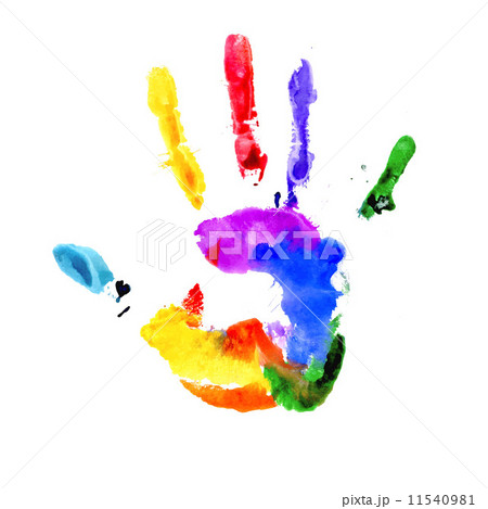 Handprint in vibrant colors of the rainbow Handprint in vibrant colors of the rainbow 11540981