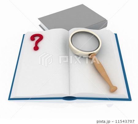 open book with aquestion mark and magnifying glass 11543707