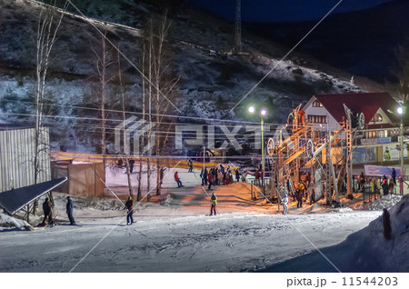 Skiing center at evening time 11544203