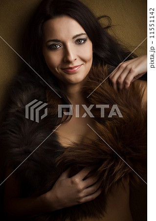 attractive glamor girl with brown boa attractive glamor girl with brown boa 11551142