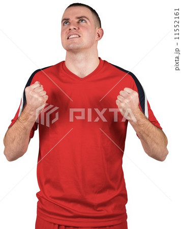 Excited football player cheering 11552161