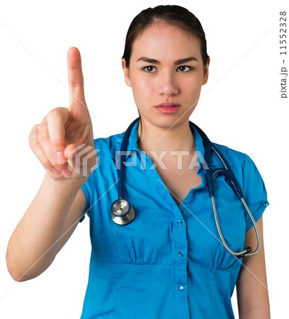 Serious doctor pointing 11552328