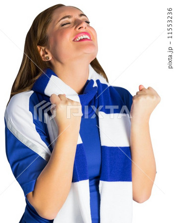 Pretty football fan cheering Pretty football fan cheering 11553236