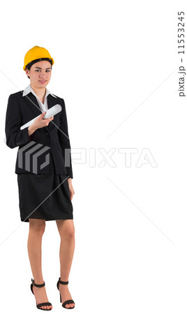 Smiling architect in black suit looking at camera 11553245