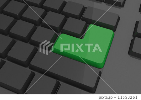 Black keyboard with green key 11553261