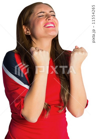 Pretty football fan cheering Pretty football fan cheering 11554265