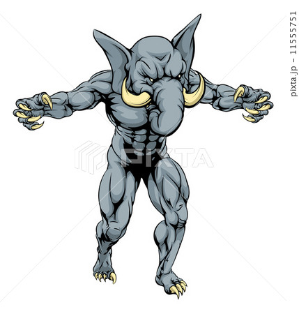 Elephant scary sports mascot 11555751