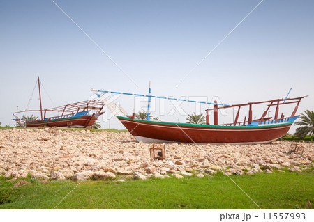 Stylized Arabic wooden ships. Monument in Ras Tanura, Saudi Arab 11557993