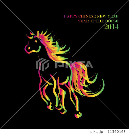 Happy Chinese New Year of horse 2014 postcard 11560163