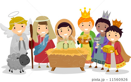 Stickman Kids in Nativity School Play 11560926