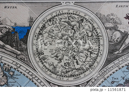 １７世紀の天体図 北半球の写真素材