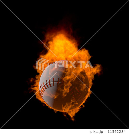 炎の野球ボールのイラスト素材