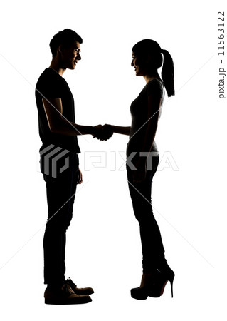 Asian couple shake hands Asian couple shake hands 11563122