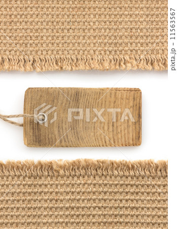 burlap hessian sacking on white 11563567