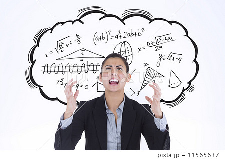 Composite image of businesswoman pulling a white screen Composite image of businesswoman pulling a white screen 11565637