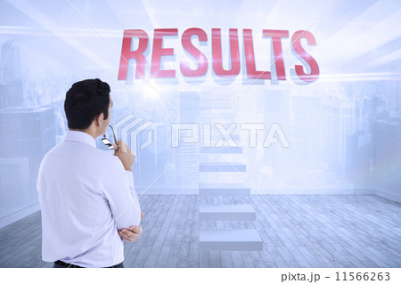 Composite image of businessman holding umbrella 11566263