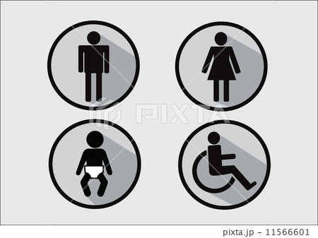 Restroom Symbol Icon of man woman disability and child Restroom Symbol Icon of man woman disability and child 11566601