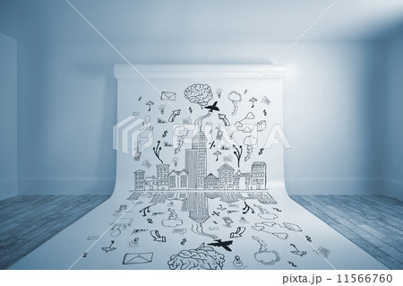 Composite image of businesswoman sitting cross legged carrying l Composite image of businesswoman sitting cross legged carrying l 11566760