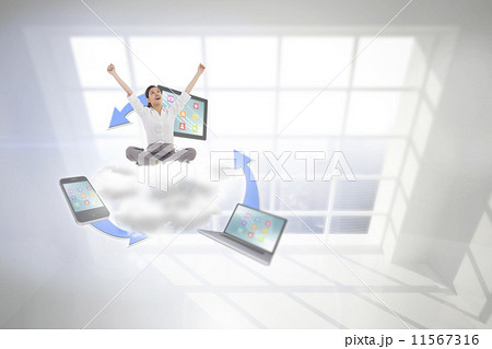 Composite image of hand drawing computing graphic with chalk Composite image of hand drawing computing graphic with chalk 11567316