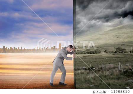 Composite image of thinking businesswoman with speech bubble 11568310