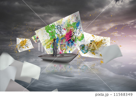 Composite image of businessman opening his shirt superhero style 11568349