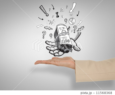 Composite image of loan shark doodle on key 11568368