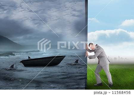 Composite image of thinking businessman scratching head 11568456