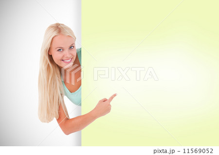 Composite image of thoughtful businesswoman with speech bubble 11569052