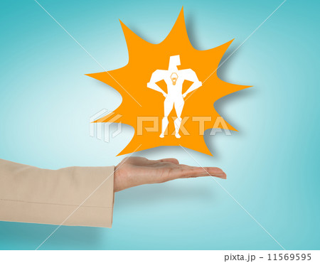Headless businessman with rocket in speech bubble 11569595