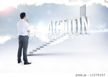 Composite image of attractive couple showing card Composite image of attractive couple showing card 11570107