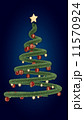 Christmas ribbon tree on blue background 11570924