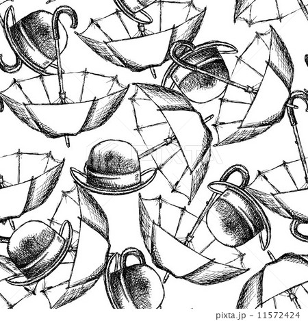 Sketch open umbrella and hat 11572424