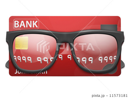 Vector illustration of credit card and glasses Vector illustration of credit card and glasses 11573181