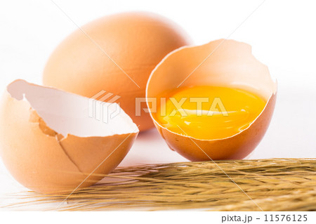 Broken egg isolated placed Broken egg isolated placed 11576125